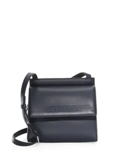 Shop Calvin Klein 205w39nyc Foldover Leather Crossbody Bag In Navy