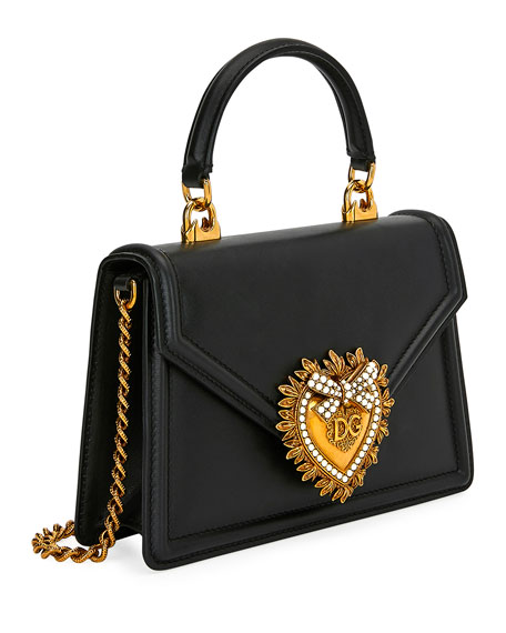 Dolce & Gabbana Devotion Mini Leather Top-handle Bag In White | ModeSens