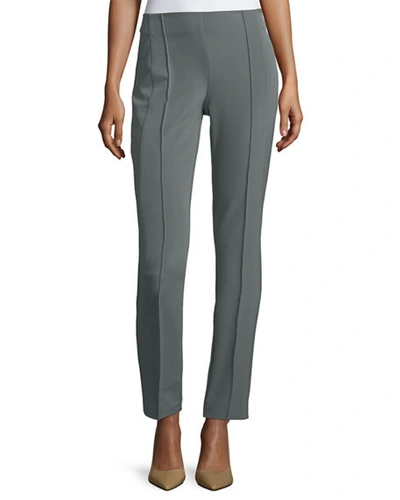 Shop Lafayette 148 Gramercy Acclaimed-stretch Pants In Shale