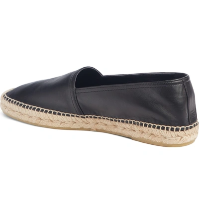 Shop Saint Laurent Label Espadrille Slip-on In Nero