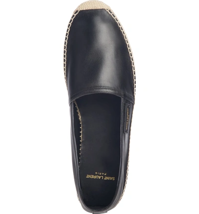 Shop Saint Laurent Label Espadrille Slip-on In Nero