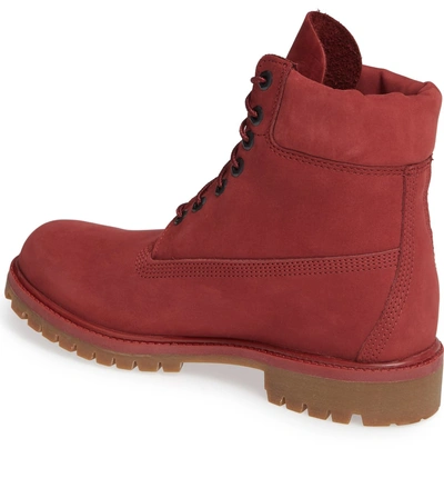 Shop Timberland Six Inch Classic Waterproof Boots Series - Premium Waterproof Boot In Pomegranate Leather