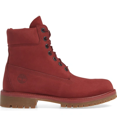 Shop Timberland Six Inch Classic Waterproof Boots Series - Premium Waterproof Boot In Pomegranate Leather