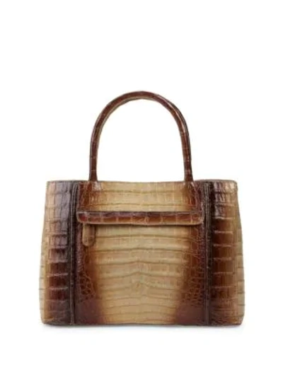 Shop Nancy Gonzalez Crocodile Leather Satchel Bag In Brown