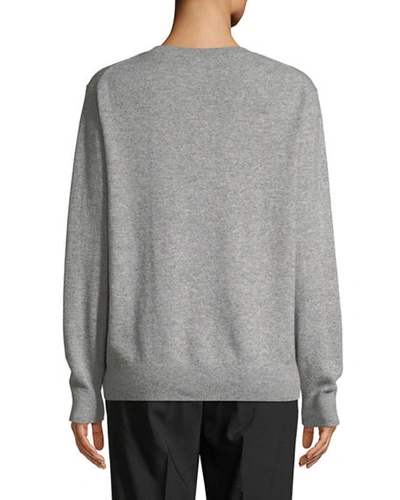 Shop Vince Weekend V-neck Cashmere Pullover Sweater In Heather Steel