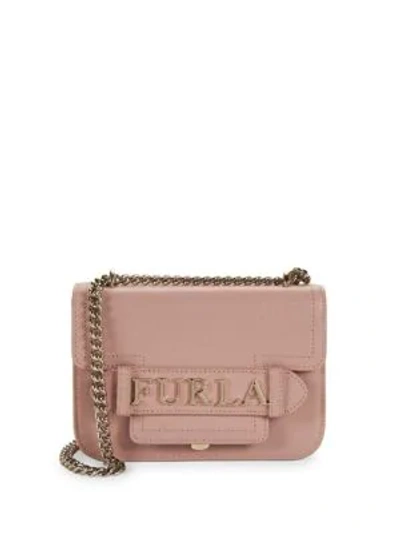 Mini Carol Leather Chain Crossbody Bag In Moonstone