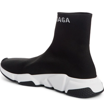 Shop Balenciaga Speed Sock Slip-on In Black/ White