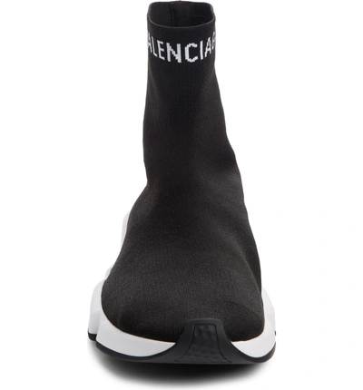 Shop Balenciaga Speed Sock Slip-on In Black/ White