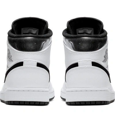 Shop Nike 1 Mid Sneaker In White/ Metallic Silver/ Black