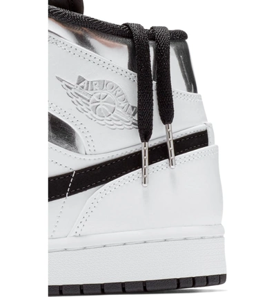 Shop Nike 1 Mid Sneaker In White/ Metallic Silver/ Black