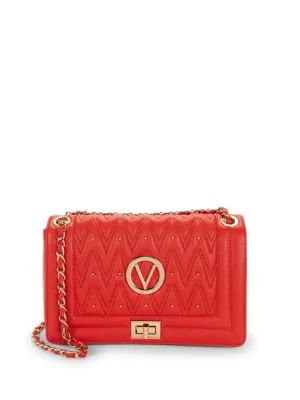 valentino by mario valentino studded leather shoulder bag