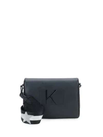 Shop Kendall + Kylie Courtney Leather Crossbody Bag In Black