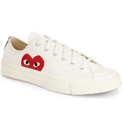 Shop Comme Des Garçons Play X Converse Chuck Taylor Low Top Sneaker In White Canvas