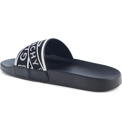 Shop Givenchy Logo Slide Sandal In Black/ White