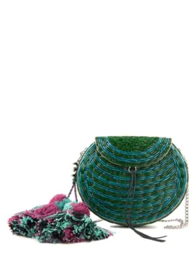 Shop Sam Edelman Dree Beads Embellished Mini Bag In Green