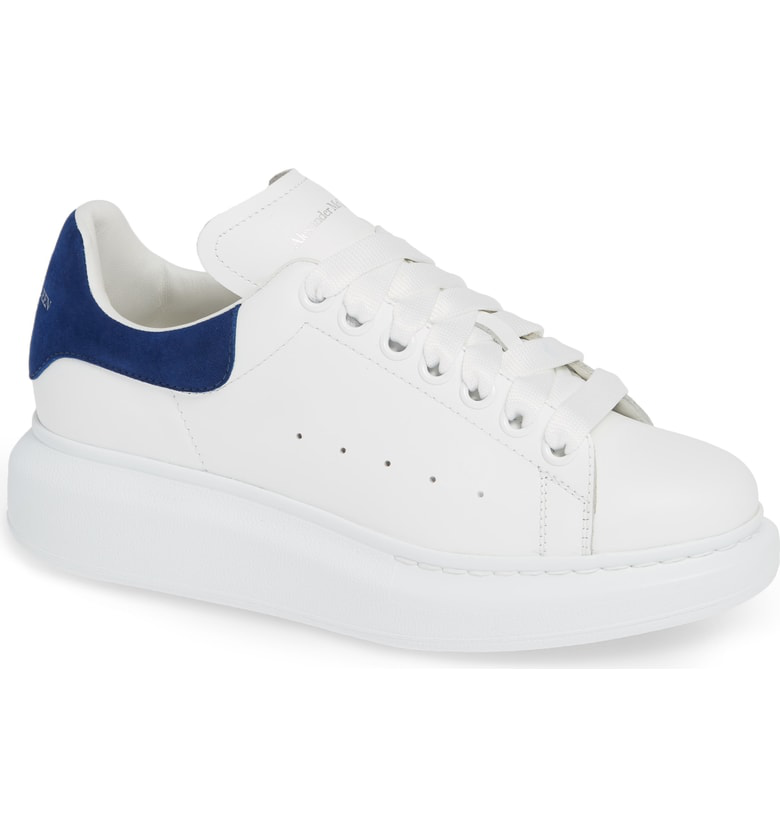 blue and white alexander mcqueen sneakers