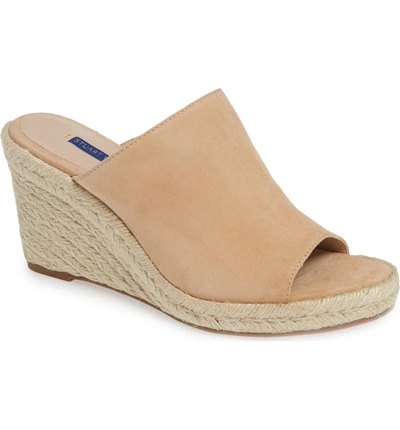 Shop Stuart Weitzman Marabella Slide Espadrille Sandal In Adobe Suede