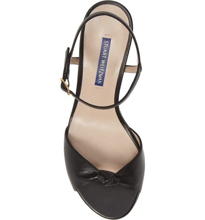 Shop Stuart Weitzman Gloria Wedge Sandal In Black Dress Nappa