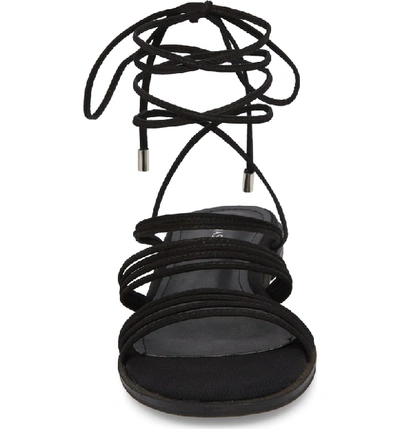 Shop Alias Mae Theory Strappy Flat Sandal In Black Nubuck Leather