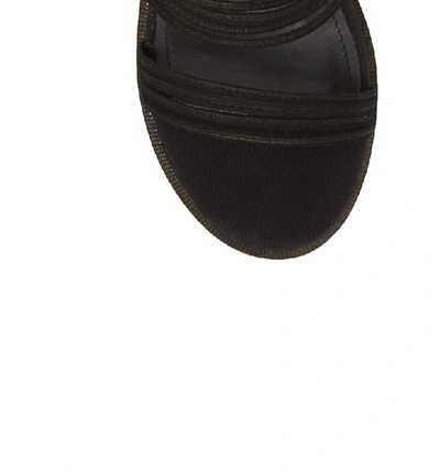 Shop Alias Mae Theory Strappy Flat Sandal In Black Nubuck Leather