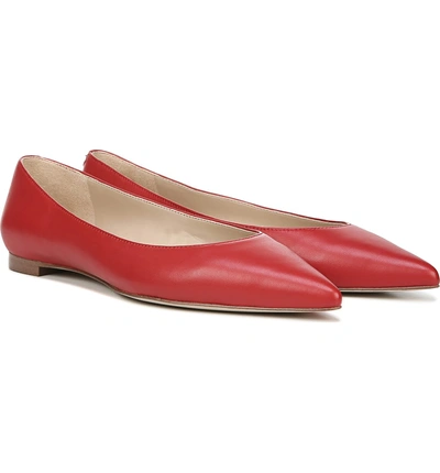 Shop Sam Edelman Sally Flat In Candy Red Nappa Leather