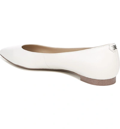 Shop Sam Edelman Sally Flat In Bright White Nappa Leather