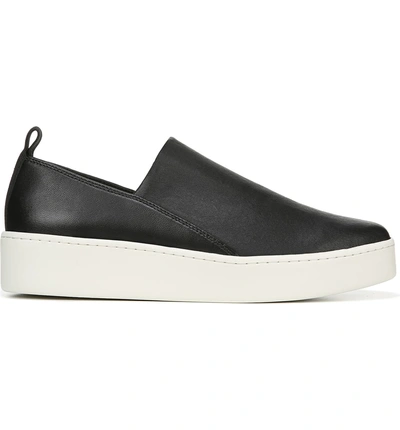 Shop Vince Saxon Slip-on Sneaker In Black Thin Stretch Nappa