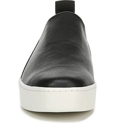 Shop Vince Saxon Slip-on Sneaker In Black Thin Stretch Nappa