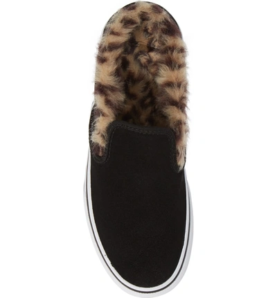 Vans Classic Faux Fur Slip-on Platform Sneaker In Black/ Leopard | ModeSens