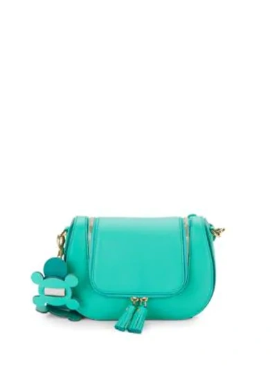 Shop Anya Hindmarch Small Bathurst Leather Saddle Top Handle Bag In Turquoise