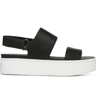 Shop Vince Westport Platform Sandal In Black Foulard Leather