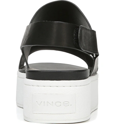 Shop Vince Westport Platform Sandal In Black Foulard Leather