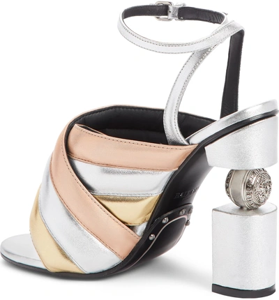Shop Balmain Jana Globe Heel Sandal In Silver/ Gold