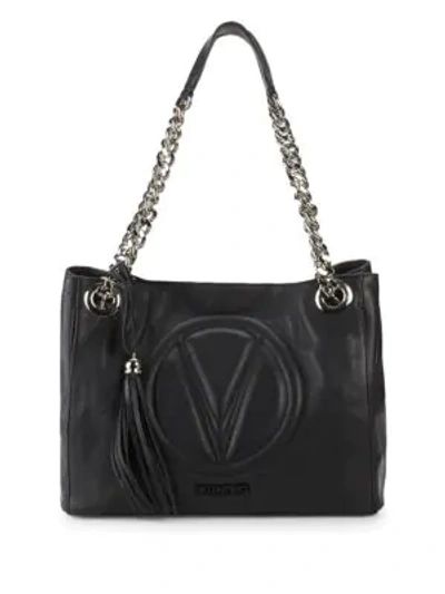 Shop Valentino By Mario Valentino Luisa Leather Chain Tote In Black