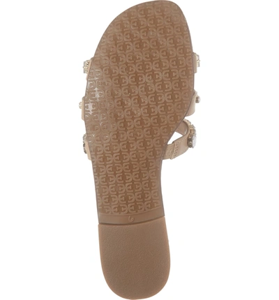 Shop Sam Edelman Bay 2 Embellished Slide Sandal In Classic Nude Nappa Leather