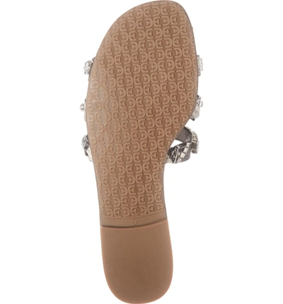 Shop Sam Edelman Bay 2 Embellished Slide Sandal In Putty Fabric