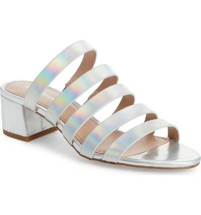Shop Bcbg Frankie Slide Sandal In Iridescent Silver