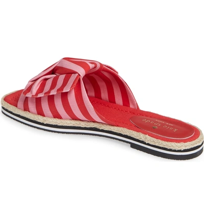 Shop Kate Spade Caliana Stripe Slide Sandal In Pink/ Red Canvas