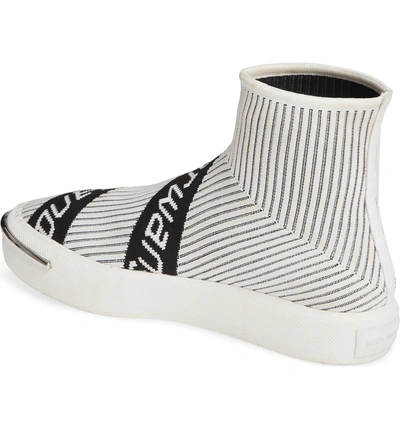 Shop Alexander Wang Pia Logo Sock Sneaker In White