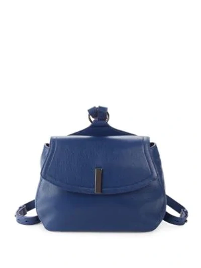 Shop Halston Heritage Medium Pebbled Leather Backpack In Admiral Blue