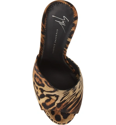 Shop Giuseppe Zanotti Leopard Print Silk Platform Sandal