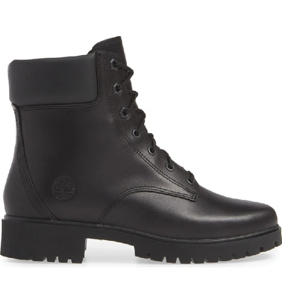 Shop Timberland Jayne Waterproof Hiking Bootie In Jet Black Leather