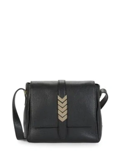 Shop Versace Leather Shoulder Bag In Black Silver