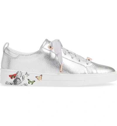 Shop Ted Baker Mispir Sneaker In Silver/ Narnia Leather