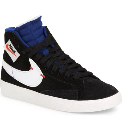 Shop Nike Blazer Mid Rebel Sneaker In Black/ White/ Deep Royal Blue