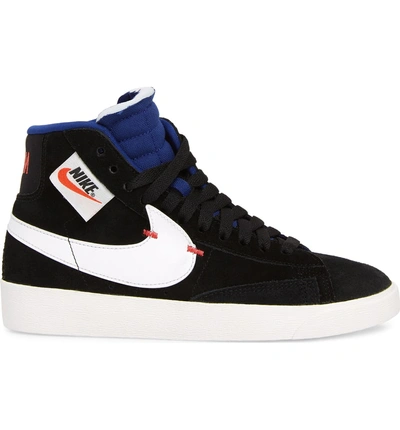 Shop Nike Blazer Mid Rebel Sneaker In Black/ White/ Deep Royal Blue