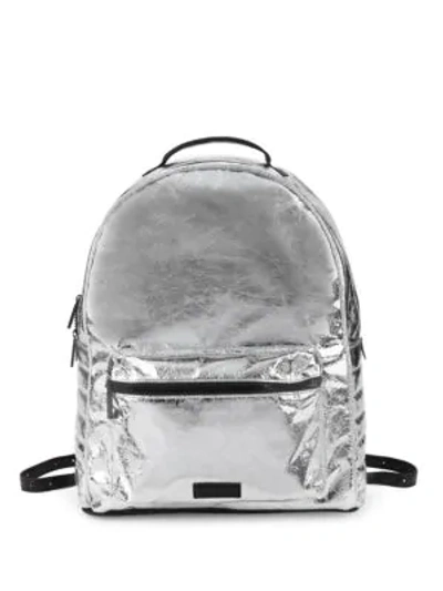Shop Kendall + Kylie Billie Metallic Backpack In Silver