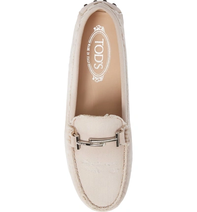 Shop Tod's Gommino Double T Loafer In Blush Denim