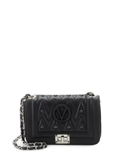 Shop Valentino By Mario Valentino Beatriz Studded Leather Crossbody Bag In Black
