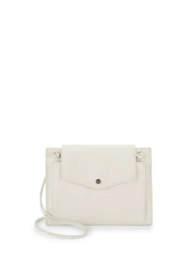 Shop Halston Heritage Classic Leather Crossbody Bag In White
